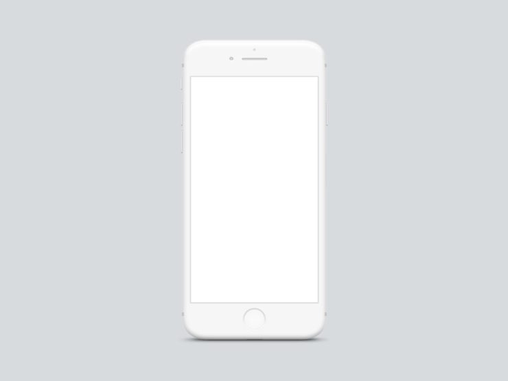 Free white iphone psd mockup front view information