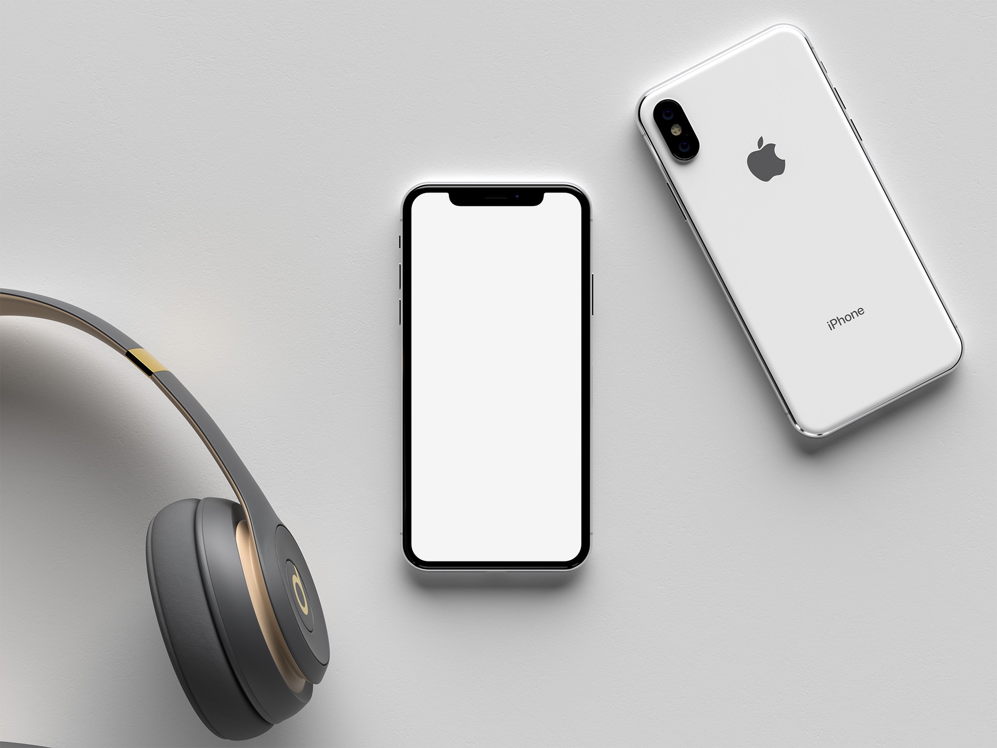 Download iPhone X Scene with Headphones Mockup | The Mockup Club